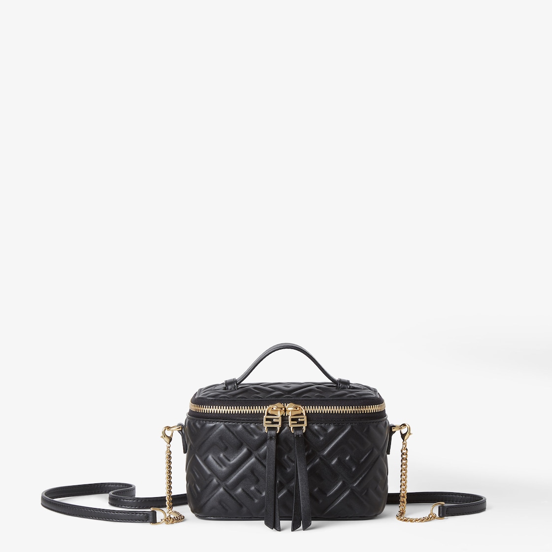 FENDI Vanity Black nappa leather mini-bag with FF motif - Image 1